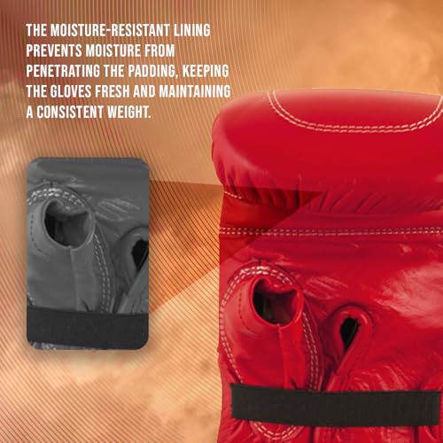 CLETO REYES Professional Boxing Bag Gloves for Men and Women, Training and Heavy Punching Bags, MMA, Kickboxing, Muay Thai, Elastic Cuff - color: Classic Red, size: Large