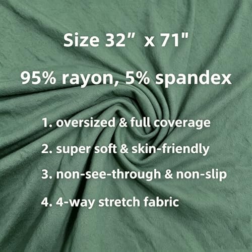 Lina & Lily Non-see-through Premium Jersey Maxi Hijab Head Scarf Wrap for Muslim Women - color: Dusty Green