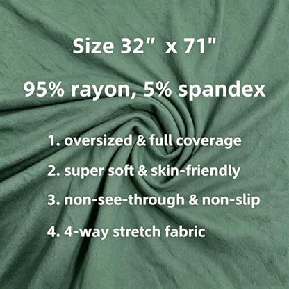Lina & Lily Non-see-through Premium Jersey Maxi Hijab Head Scarf Wrap for Muslim Women - color: Dusty Green