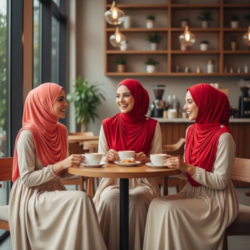 NOOR Chiffon Hijab Set for Women - Pack of 5 Lightweight Non-Slip Scarves, Premium Breathable Fabric, Gift-Ready Packaging - color: Mix Colors 12