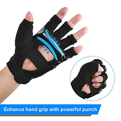 Xinluying MMA Gloves, 8mm EVA Padding, Adjustable Wrist Strap, Women & Kids | Abrasion-Resistant, for Punch Bag, Boxing, Taekwondo, Karate, Martial Arts, Sparring, Heavy Bag Training - color: Black, size: Large