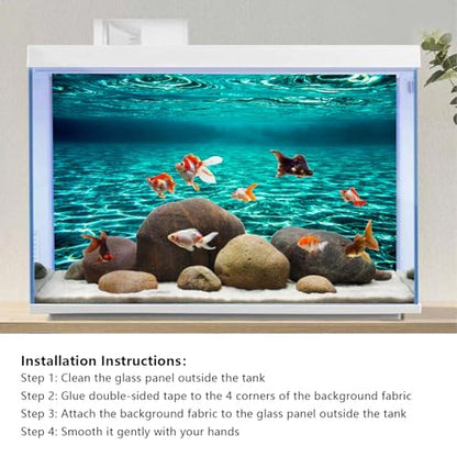 YongFoto Fish Tank Background 30x12 inch Turquoise Clear Water Ripple Lakebed Undersea Ocean Floor Underwater Seabed Polyester Backdrop Reptile Habitat Terrarium Aquarium Background - color: Underwater 4, size: 30x12inches