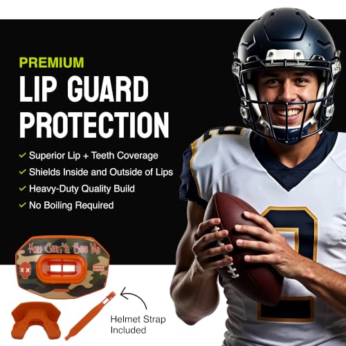 DAMAGE CONTROL Youth Football Mouth Guard – Breathable No Boil Mouthpiece, Protects Lips & Teeth, Works with Braces, Includes Helmet Strap – Sports Gear & Accessories (You Can't See Me) - color: You Can't See Me)