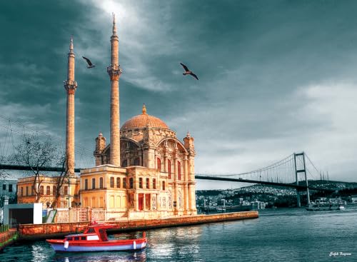 Anatolian Puzzle - Ortakoy Mosque (Nostalgia), 1000 Piece Jigsaw Puzzle, #3171 - color: Ortaköy Cami Nostalji