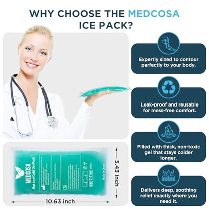 Large Flexible Sport Ice Pack (10.6" x 5.4") | Any Ache, Any Pain, We’ve Got You Covered | Extra Large Cold Reusable Pack | Ideal for Sport Injuries, R.I.C.E Treatment & Back Ailments