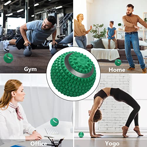 Vibrating Massage Ball 4-Speed High-Intensity Fitness Yoga Massage Roller, Relieving Muscle Tension Pain & Pressure Massaging Balls (Green) - color: Green