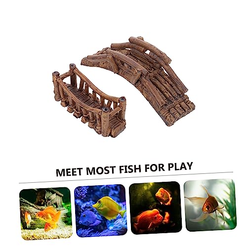 SUPVOX 2pcs Aquarium Bridge Decor Fish Tank Landscape Ornament Realistic Fish Hideout and Natural-Looking Design for Aquatic Environments