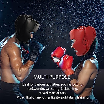 2 Pack Boxing Headgear for Men and Women, Adjustable Sparring Head Guard for Boxing, MMA, Kickboxing, Muay Thai and Taekwondo Training - color: Black,Red