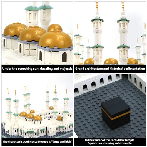 CAXIMSY Great Mosque of Mecca Building Blocks Set Islamic Masjid Architectural Model Toys Muslim Eid Gifts for Kids Adult 2291 Pieces - style: Great Mosque of Mecca Model