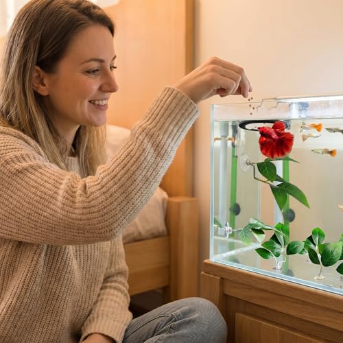 6 PCS Betta Leaf Hammocks & Feeding Ring, Betta Feeding Ring with Suction Cups, Aquarium Leaf Hammock Resting Bed for Fish Spawning, Breeding & Tank Decor & Fish Tank Accessories