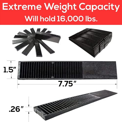 Pro-Grade Composite Shims for Heavy Duty Leveling. 24 pk 7.75 Inch, Never Rot, Easy Snap, Level Wedges. Water, Weather Resistant for Toilets, Doors, Windows, Sheds. Support Appliances and Furniture