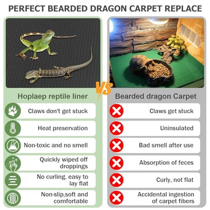 120 Gallon Reptile Terrarium Mat Liner, 96" X 24" Bearded Dragon Tank Accessories, Bearded Dragon Substrate flooring for 4x2x2 Reptile Enclosure, Reptile Bedding Carpet for Gecko,Lizard, Black - size: 24 X 96-inches