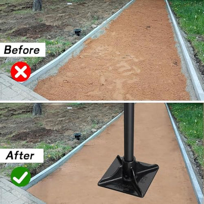 Tamper Tool Heavy Duty, 8x8 Inch Hand Steel Tamper Tool with 59 Inch Handle, Garden Ground Tamper for Leveling Soil, Gravel, Asphalt, Driveway