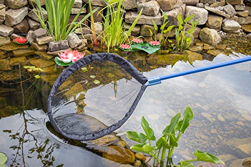 Heavy Duty 24 Inch Diameter Koi Pond Fish Pan Net System | Telescopic Pole, Round Koi Pan Net System, Telescoping Handle, For Koi Pond Professionals