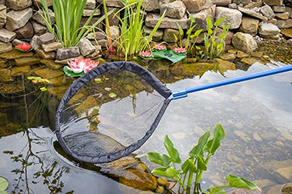 Heavy Duty 24 Inch Diameter Koi Pond Fish Pan Net System | Telescopic Pole, Round Koi Pan Net System, Telescoping Handle, For Koi Pond Professionals