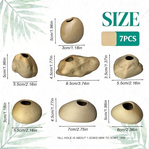 7 Pcs Ceramic Aquarium Plant Pots, Fish Tank Plant Holder Cups | Ceramic Planters For Aquarium Plants, Fish Tank Decoration, Live Plant Cultivation And Aquatic Landscaping