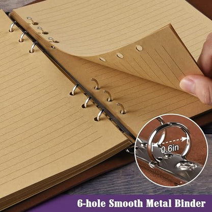 OMEYA Leather Journal Notebook, Refillable Writing Journal Diary Planner, Gifts For Women,Men, Girls, Sister, Friends(Purple, A5-9.3''×6.3'') - color: Purple, size: A5-9.3''×6.3''