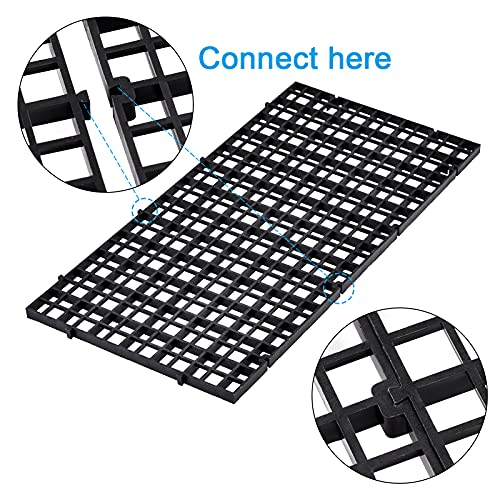 WEAVERBIRD 2 Pcs Aquarium Divider Tray Plastic Grid Divider Tray Egg Crate for Aquarium Fish Tank Bottom Isolation, Black - color: Black