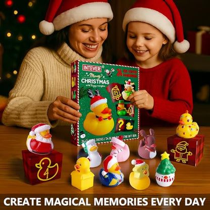 Intever Advent Calendar Christmas 2026, 24 Days of Surprise Rubber Ducks - color: Christmas