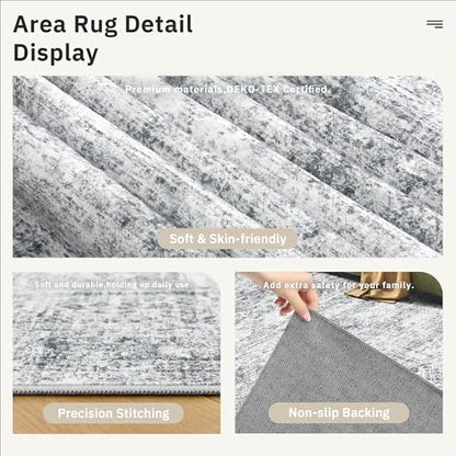 Soalmost Washable Half Circle Round Rug 2x3 Grey, Small Half Moon Rug Entry - color: Grey, size: 2' x 3' (Semicircular)