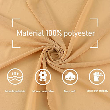 Yeieeo Chiffon Head Wraps for Women - Solid Color Fashion Bubble Chiffon Scarf Hijab - color: Bare