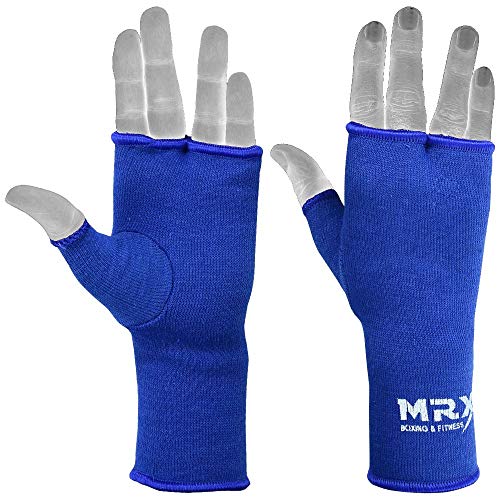 MRX Muay Thai Boxing Inner Gloves Protective Hand Wrap - color: Blue, size: Large