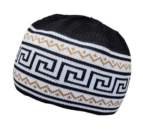 Set 2 PCS Muslim Beanies Kufi Hat for Men AMN-225B Skull Cap Islam Taqiyah Takke Eid Ramadan Gift - color: Color G
