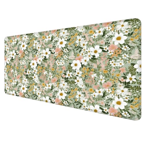 Rustic Wildflower Floral Large Mouse Pad 31.5x15.7inch, Cottagecore Botanical Flower Large Extended Computer Desk Mat Mousepad for Keyboard and Mouse, Floral Desk Accessories - color: Color 06