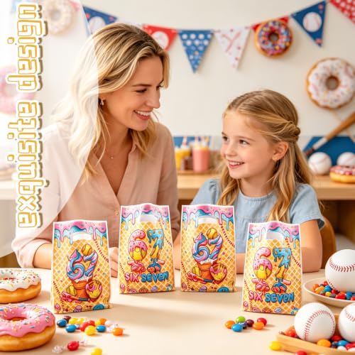 LERCTH 67 Gift Bags, Baseball & Ice Cream Themed Graffiti Style Goodie Bags for Sports Birthday Party Favors - color: 67 gift bag 30 packs