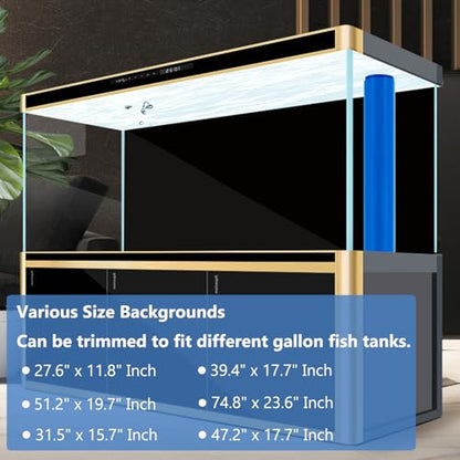 XCNO Black Aquarium Background Fish Tank Film, Static Cling, 31.5 x 15.7 in | Glue-Free, Thickened Waterproof Vinyl, Total Light Blockout, Makes Fish Colors Pop, Easy to Install and Remove, Reusable - size: 31.5" x 15.7" In
