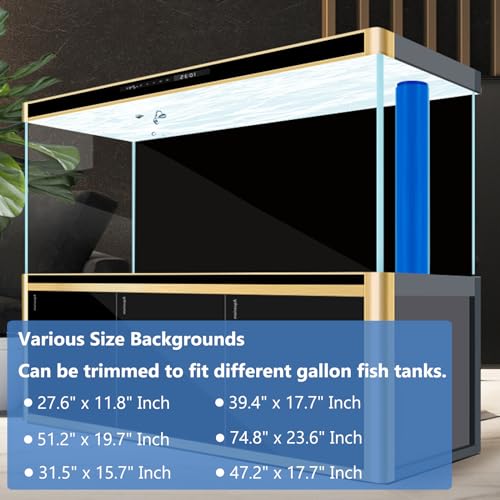 XCNO Black Aquarium Background Fish Tank Film, Static Cling, 31.5 x 15.7 in | Glue-Free, Thickened Waterproof Vinyl, Total Light Blockout, Makes Fish Colors Pop, Easy to Install and Remove, Reusable - size: 31.5" x 15.7" In
