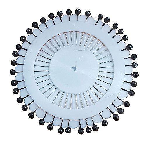 Ball Head Straight Hijab Pins , Round Pearl Head Sewing Pins Straight Pins Head pins Pins for Women & Girls, 40 Pcs/Set Muslim Hijab Safety Scarf Pins - Black (L:EW570)