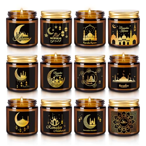 12 Pack of Ramadan Aromatherapy Candles, Glass Canned Candles - size: 12pack Ramadan