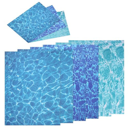 6 PCS Water Sticker, Self Adhesive Artificial Water Effect Sheet | Dollhouse & DIY Decor, Fake Lake Ocean River Scenery Stickers for Miniature Diorama Supplies