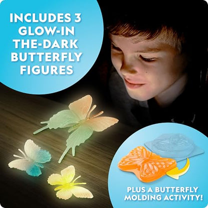 National Geographic Ultimate Butterfly Growing Kit – Butterfly Habitat Kit with Voucher to Redeem 5 Caterpillars (S&H Not Included), Glow-in-The-Dark Figures, Hands-On Activity, Outdoor Toys - style: Ultimate Butterfly Kit