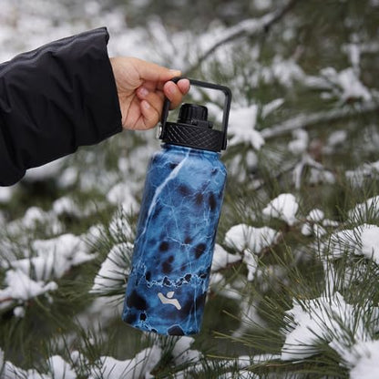 Konokyo 22oz Stainless Steel Bottles with 3 Lids Sport Insulated Water Bottle,Bamboo Grove - color: Bamboo Grove, size: 22 Ounces