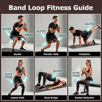 6-Pack Premium Natural Rubber Thickened Workout Resistance Bands Set for Home Gym & Physical Therapy, Anti-Snap Durable Exercise Bands for Full Body Strength Training, Legs, Glutes, Multi-Level - color: Medium-6 Set-Coffee brown