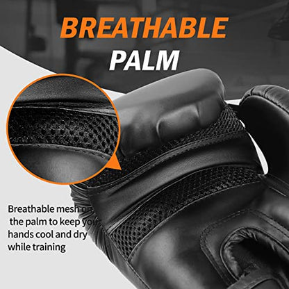 Boxing Gloves for Men&Women,Training,MMA,Sparring,Muay Thai,8oz-16oz - color: Black, size: 12oz