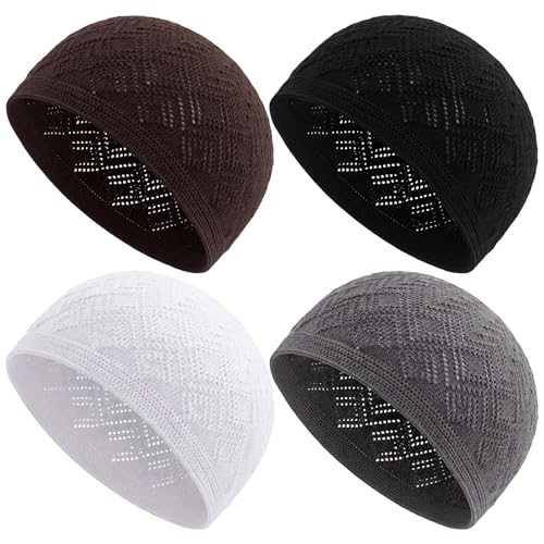 Boyiee Kufi Hat for Men - color: Black, White, Brown, Gray, style: Classic
