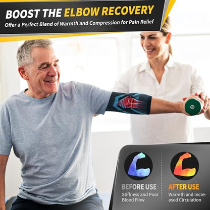 CAMBIVO 2 Pack Tennis Elbow Brace for Tendonitis and Tennis Elbow,Golfers Elbow, Arm Compression Sleeves for Women and Men, Bíceps Support Sleeve for Weightlifting, Basketball and Workout | Golfers Elbow and Arthritis Relief, Breathable 3D Knit Fabric, 4-