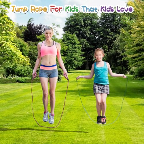 Jump Rope For Kids,Jump Rope Kids,Adjustable Soft Skipping Rope,Toddler Jump Rope With Skin-Friendly Foam Handles For Kids, Boys,Girls,Women, Men,Exercise Activity,Outdoor Fitness - color: Rose Pink+Purple+Blue
