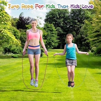 Jump Rope For Kids,Jump Rope Kids,Adjustable Soft Skipping Rope,Toddler Jump Rope With Skin-Friendly Foam Handles For Kids, Boys,Girls,Women, Men,Exercise Activity,Outdoor Fitness - color: Purple