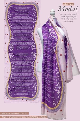Proverbs 31 Prayer Scarf for Women | Soft Modal Wrap 27"x79" | Prayer Shawl with Bible Verses | Christian Gift for Her - color: Purple