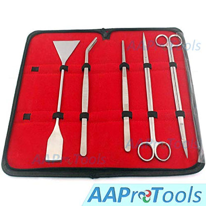 Aquarium Cleaning Set Aquascaping Tools 5 Pieces German Grade Stainless Steel