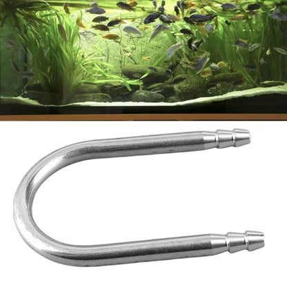 Pssopp CO2 Connector Tube, Stainless Steel Aquarium U Shaped Tube Air Pump Accessories Air Connector Pipe for Aquarium Air Line
