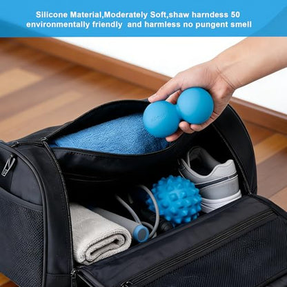 Aegero Peanut Massage Ball-Double Lacrosse Massage Ball, Mobility Ball for Myofascial Release,Yoga Therapy,Trigger Point Therapy,Muscle Knots and Acupoint Massage (Black Firm Ball) - color: Black