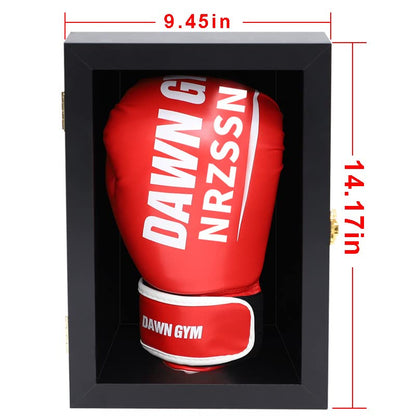Boxing Glove Display Case Wall Mount Lockable Full Size pro UV Protected Clear Acrylic Holder Box for Baseball Boxing Signed Glove (Black - Single Glove) - color: Black - Single Glove