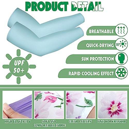 Crowye 12 Pairs UV Protection Arm Sleeve Farm Outdoor Gardening Sun Protection Sleeves for Men Women Work Compression Tattoo Arm Cover Up for Outdoor Cycling Fishing