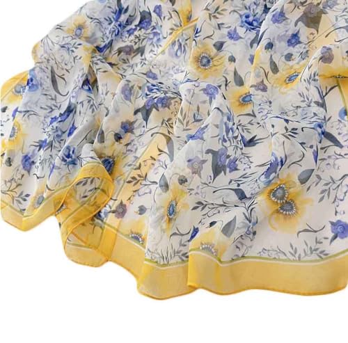 Pokeedioty Scarfs for Women Lightweight Fashion Scarves Elegant Floral Pattern Sheer Scarfs Sunscreen Shawls Wraps - color: P 074