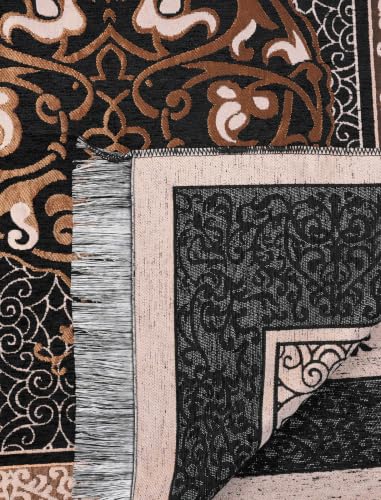Islamic Prayer Rug Masjid Pattern Thin Mat 1pc Muslim Portable Blanket Ramadan Eid Gift Rug Turkish Prayer Carpet - Black, Styled - color: 1pc Blackd